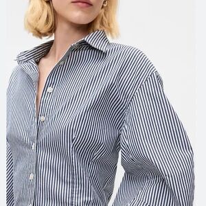 NWT GAP Organic cotton barrel sleeve crop Blouse